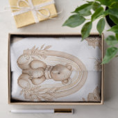 Boho-Teddybär-Regenbogen-Neutrales Floral Seidenpapier (Geschenk)