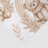 Boho-Teddybär-Regenbogen-Neutrales Floral Seidenpapier (Detail)