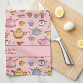 Boho Tee Drinker Zitat Rosa Personalisiertes Bauer Geschirrtuch (Viertel Falte)