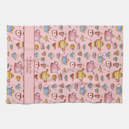 Boho Tee Drinker Zitat Rosa Personalisiertes Bauer Geschirrtuch