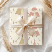 Boho Teepee Arrows Pastel Baby Dusche Geschenkpapier Set