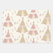 Boho Teepee Arrows Pastel Baby Dusche Geschenkpapier Set (Vorderseite)