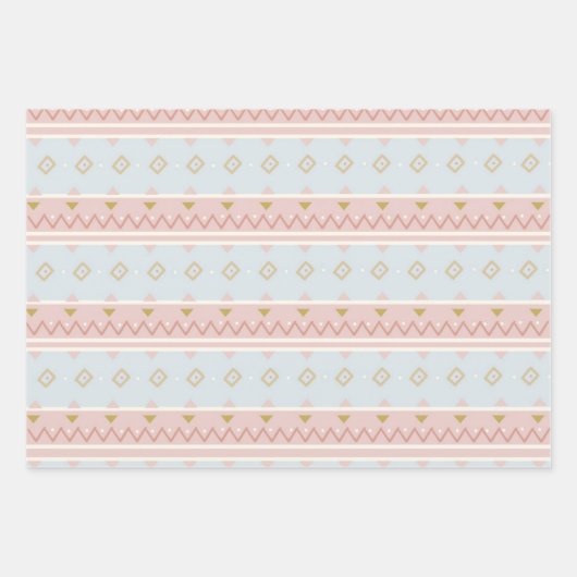 Boho Teepee Arrows Pastel Baby Dusche Geschenkpapier Set (Vorderseite 3)