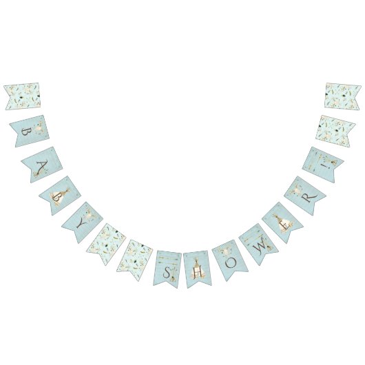 BOHO Teepee Baby Dusche Tribal Arrow Feder Blue Wimpelkette (Alle)