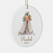 Boho Teepee Baby Girl Christmas Ornament (Rechts)