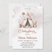 Boho Teepee Baby Shower Einladung (Vorderseite)