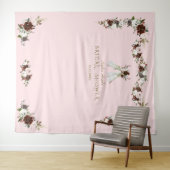 Boho Teepee Burgundy Cream Floral Brautparty Wandteppich (Beispiel (Horizontal))