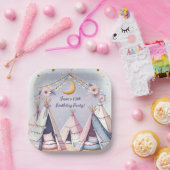 Boho Teepee Girly Sleepover Slumber Party Pappteller (Party)