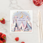 Boho Teepee Girly Sleepover Slumber Party Serviette (Beispiel)