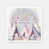 Boho Teepee Girly Sleepover Slumber Party Serviette (Vorderseite)