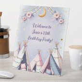 Boho Teepee Girly Sleepover Slumber Party Sockelschild (In Situ)