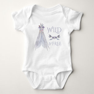Boho Teepee-Mädchen-Stammes- Baby-Shirt Baby Strampler