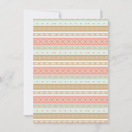 Boho TeePee Rustic Girl Baby Shower Einladungen (Rückseite)