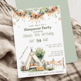 Boho teepee zelleepos Geburtstagsparty Einladung