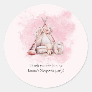 Boho Teepee Zelt Sleepover Gustenaufkleber Runder Aufkleber