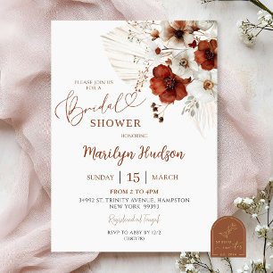 Boho Teracotta Brautparty Einladung