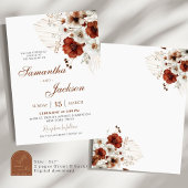 Boho Teracotta Floral Wedding Einladung