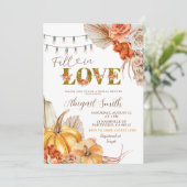 Boho Teracotta Pumpkin Floral Brautparty Einladung (Stehend Vorderseite)