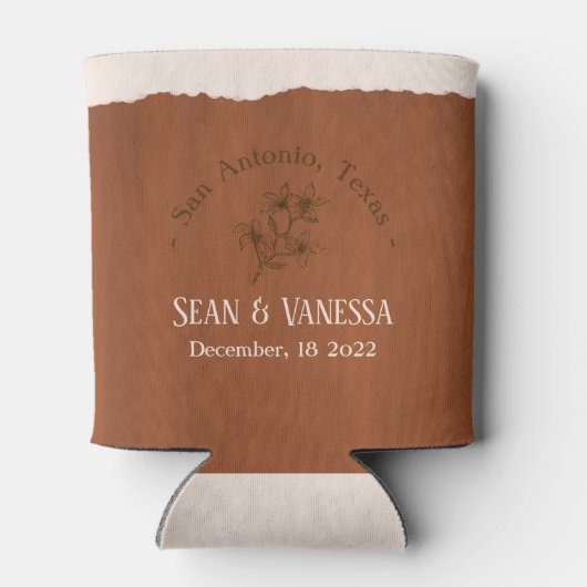 Boho Terra Cotta Wedding Dosenkühler (Rückseite)