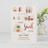 Boho Terracota Housewarming Party Einladung (Stehend Vorderseite)