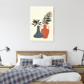 Boho Terracota Pots, fertig gestellt Leinwanddruck (Insitu (Schlafzimmer))