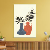 Boho Terracota Pots, fertig gestellt Leinwanddruck (Insitu (Wohnzimmer))