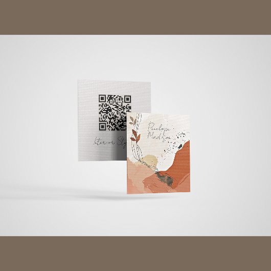 Boho Terracotta Abstrakt Calling Card Telefonnummerkarte