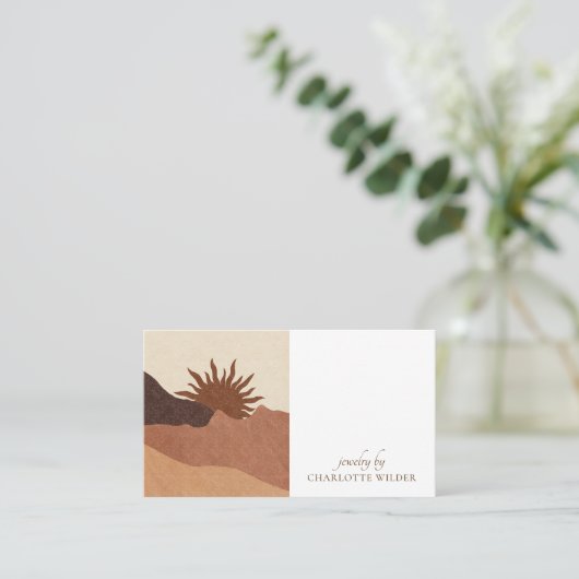 Boho Terracotta Abstrakt Handmade Schmuck Visitenkarte (Stehend Vorderseite)