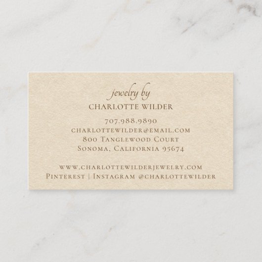 Boho Terracotta Abstrakt Handmade Schmuck Visitenkarte (Rückseite)