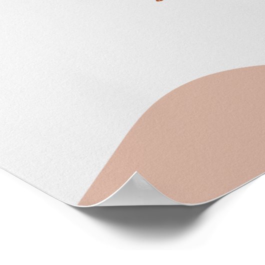 Boho Terracotta Abstrakt Hello Baby Dusche Willkom Poster (Ecke)