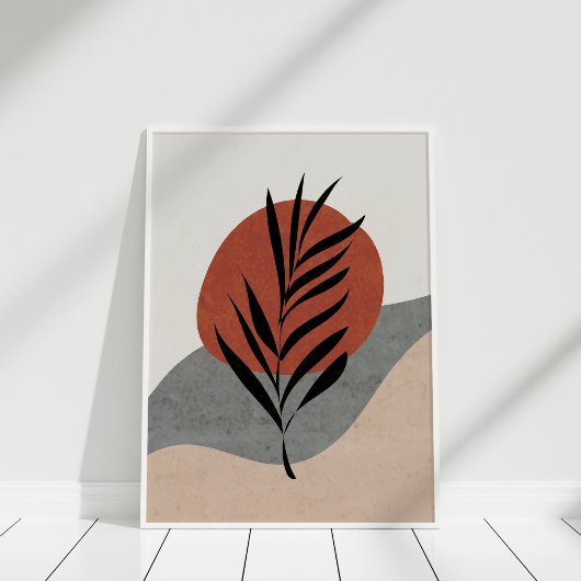 Boho Terracotta Abstrakte Sonne und Landschaft Kun Poster