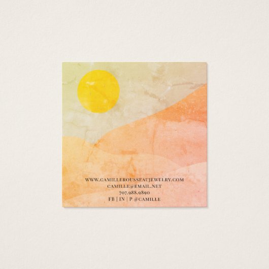 Boho Terracotta Abstrakte Wüstenjuwelen (Rückseite)