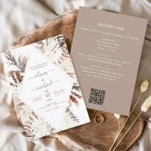 Boho Terracotta All in One QR Code Wedding