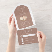 Boho Terracotta - alles in einem All In One Einladung (Abreißen)