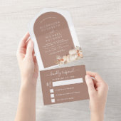 Boho Terracotta - alles in einem All In One Einladung (Abreißen)