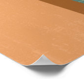 Boho Terracotta Aquamarine Küstenmalerei Kunst, Di Poster (Ecke)