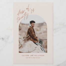 Boho Terracotta Arch Foto Abschluss Einladung