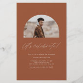 Boho Terracotta Arch Foto Abschluss Einladung (Rückseite)