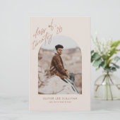 Boho Terracotta Arch Foto Abschluss Einladung (Stehend Vorderseite)