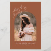 Boho Terracotta Arch Foto Abschluss Einladung (Vorderseite)