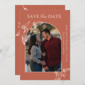 Boho Terracotta Arch Foto Floral Save The Date (Vorne/Hinten)