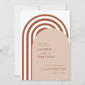 Boho Terracotta Arch Foto Wedding Einladung (Vorderseite)