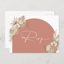 Boho Terracotta Arch Pampas Gras Detail Umschließu Postkarte