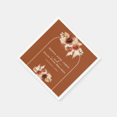 Boho Terracotta Arch Pampas Grass Floral Wedding Serviette (Ecke)