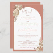Boho Terracotta Arch Pampas Grass Menu (Vorne/Hinten)
