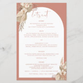 Boho Terracotta Arch Pampas Grass Menu (Vorderseite)