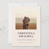 Boho Terracotta Arch & Retro Script Foto Wedding Save The Date (Rückseite)