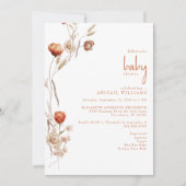 Boho Terracotta Baby Dusche zentriert Einladung (Vorderseite)