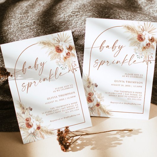 Boho Terracotta Baby Sprinkle Dusche Einladung