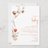 Boho Terracotta Babydusche Einladung (Vorderseite)